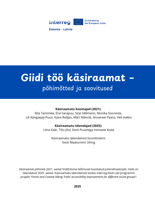Tūrisma gidu rokasgrāmata darbam ar cilvēkiem ar invaliditāti (igauņu valodā)
