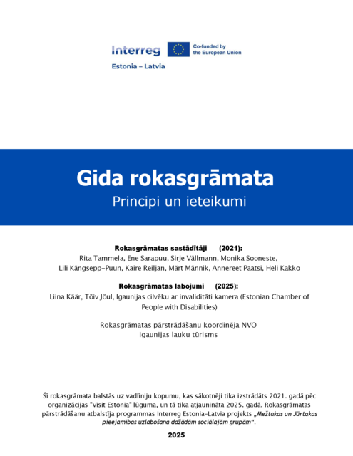 Tūrisma gidu rokasgrāmata darbam ar cilvēkiem ar invaliditāti (latviešu valodā)